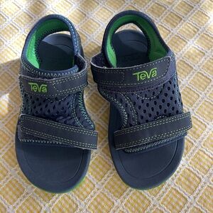 Teva Kids' Blue and Lime Sandals size 9
